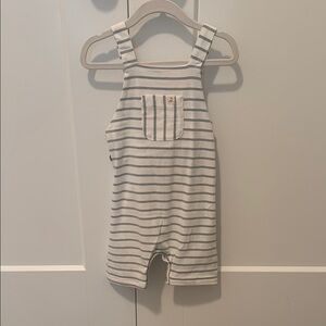 Striped Gray Kids Overalls